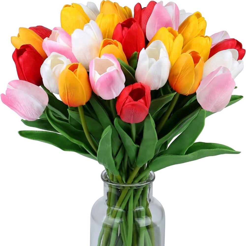 Beautiful Silk Tulips Lot Stunning Colors Real Look Artificial Flowers